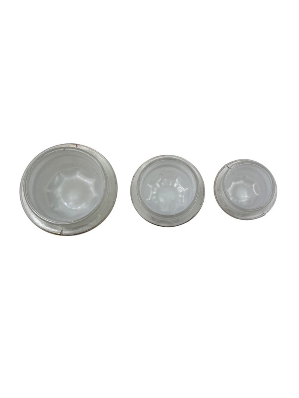 White Frosted Glass Jars With Gold Trim And Floral Rose Design Set Of 3 With Lid - Picture 7 of 15